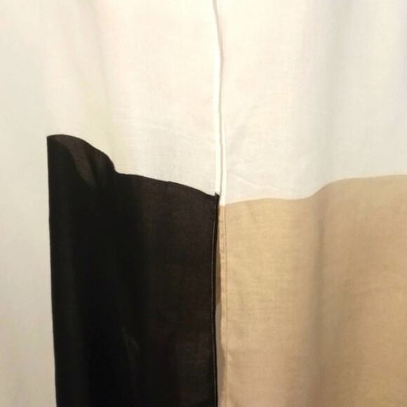 Scarf Shoulder Wrap LARGE 80 x27 Neutral Color Block Pattern EARTH Tones Fancy - Picture 4 of 12